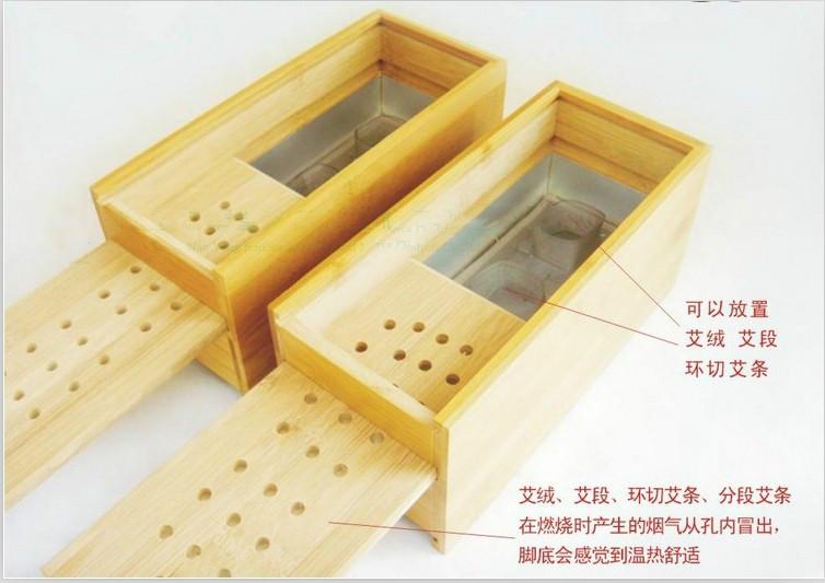 供应艾和堂竹制足疗温灸盒艾绒盒足灸盒