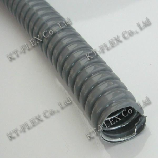 供应灰色防水蛇皮管 包塑波浪管 穿线软管 护线套管