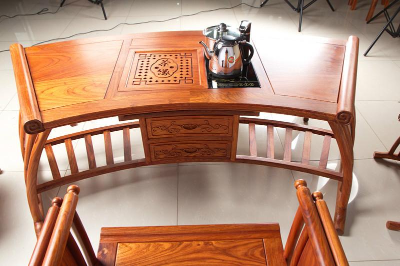 供应扇形茶桌东阳红木家具家居茶桌椅组合中式泡茶桌实木仿古客厅茶几喝