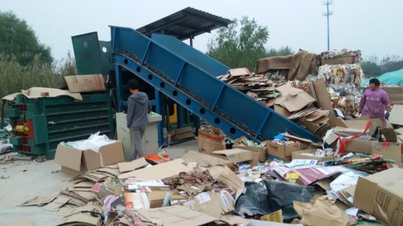 供应江苏125吨卧式半自动废纸打包机