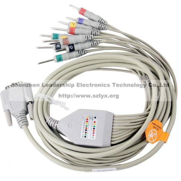 供应心电图线10芯导联心电线/心电连接ECG数据电缆心电图机引线图片