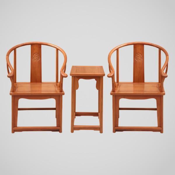 圈椅三件套-红木家具-花梨木家具厂-红木休闲椅