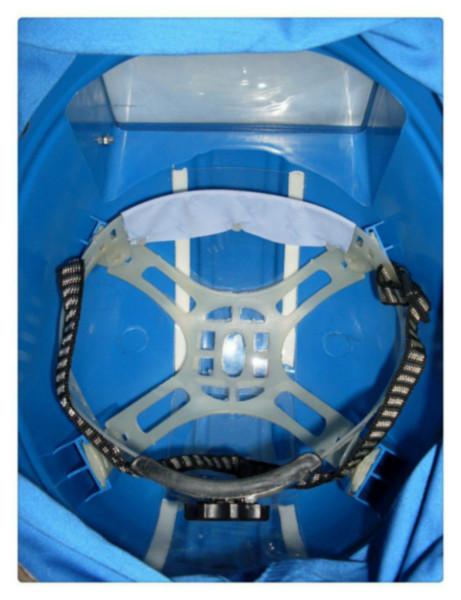 供应合肥供氧式喷砂防护头盔，平面玻璃喷砂防护头盔