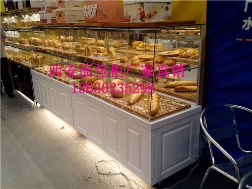 供应甘肃哪里有面包中岛柜和边柜卖、－甘肃面包展示货架厂家定做与直销。